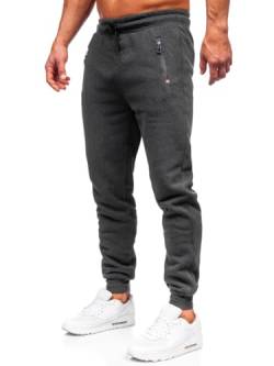 BOLF Herren Sporthose Joggers Printed Sporthose Jogginghose Trainingshose Fitnesshose Cargohose Sweatpants Jogpants Sweatpants Slim Fit Motiv Street Style JX6206 Dunkelgrau XL [6F6] von BOLF