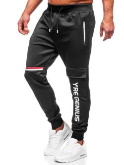 BOLF Herren Sporthose Joggers Printed Sporthose Jogginghose Trainingshose Fitnesshose Cargohose Sweatpants Jogpants Sweatpants Slim Fit Motiv Street Style K10277 Schwarz XXL [6F6] von BOLF