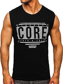 BOLF Herren T-Shirt Tank Top mit Aufdruck ärmellos Print Motiv Sportswear Logo Sport Street Style 14806 Schwarz L [3C3] von BOLF