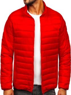 BOLF Herren Übergangsjacke Regenjacke Funktionsjacke Steppjacke Reißverschluss Outdoorjacke Schuljacke Classic Hoodie Freizeitjacke Outdoor Style 5M703 Rot XXL [4D4] von BOLF