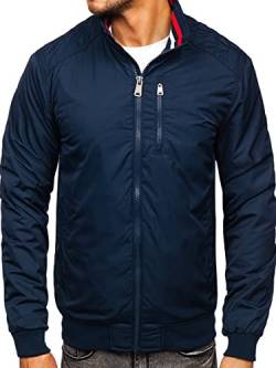 BOLF Herren Übergangsjacke Steppjacke Daunen-Optik Casual Elegant Leichte Frühlings Jacket Moderne Männer Jacke 1907 Dunkelblau M [4D4] von BOLF