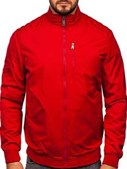 BOLF Herren Übergangsjacke Steppjacke Daunen-Optik Casual Elegant Leichte Frühlings Jacket Moderne Männer Jacke 1907 Rot L [4D4] von BOLF