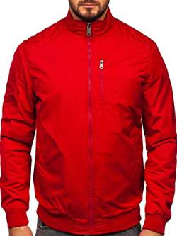 BOLF Herren Übergangsjacke Steppjacke Daunen-Optik Casual Elegant Leichte Frühlings Jacket Moderne Männer Jacke 1907 Rot XL [4D4] von BOLF