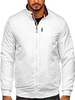 BOLF Herren Übergangsjacke Steppjacke Daunen-Optik Casual Elegant Leichte Frühlings Jacket Moderne Männer Jacke 1907 Weiss L [4D4] von BOLF