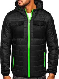 BOLF Herren Übergangsjacke Steppjacke Daunen-Optik Casual Elegant Leichte Frühlings Jacket Moderne Männer Jacke M10003 Schwarz L [4D4] von BOLF