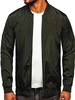 BOLF Herren Übergangsjacke Steppjacke Daunen-Optik Casual Elegant Leichte Frühlings Jacket Moderne Männer Jacke W3908 Khaki M [4D4] von BOLF