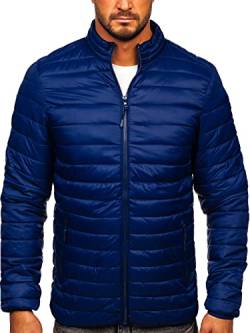 BOLF Herren Übergangsjacke Steppjacke Daunenjacke Sportjacke Freizeitjacke Reißverschluss Street Style J.STYLE LY33 Dunkelblau M [4D4] von BOLF