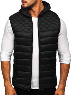 BOLF Herren Weste Bodywarmer Steppweste Daunenweste Funktionsweste Vest Ärmellose Sportweste Kapuzenweste Wärme Freizeit Outdoor Slim Fit Modellauswahl J.Style HDL88003 Schwarz L [1U1] von BOLF