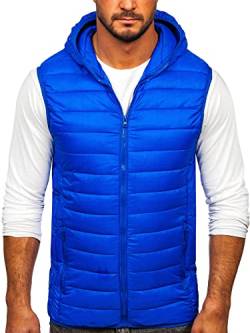 BOLF Herren Weste Bodywarmer Steppweste Daunenweste Funktionsweste Vest Ärmellose Sportweste Kapuzenweste Wärme Freizeit Outdoor Slim Fit Modellauswahl JSTYLE LY36 Kobaltblau M [1U1] von BOLF