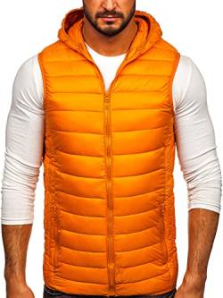 BOLF Herren Weste mit Kapuze Steppweste Bodywarmer Kapuzenweste Daunenweste Reißverschluss Weste Ärmellose Sportweste Zip Wärme Freizeit Outdoor Style LY36 Camel XL [1U1] von BOLF