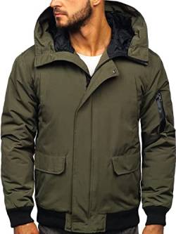 BOLF Herren Winterjacke Stehkragen Jacke Wärm Winter Herbst Freizeit Outdoor Casual Style 2019 Khaki XL [4D4] von BOLF