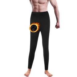 BOLIYVAN Lange Unterhosen Herren, Warme Thermohose Herren Winter Thermo Leggings Herren Thermoleggings mit Fleece Gefütterte für Outdoor (L, Schwarz) von BOLIYVAN