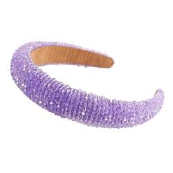 Erlesener Haarschmuck im barocken Stil Europäischer Und Amerikanischer Haarschmuck Aus Schwammkristallperlen, Koreanischer Barock-Super-Flash-Stirnband (Color : Purple) von BOLNEY