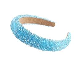 Erlesener Haarschmuck im barocken Stil Europäischer Und Amerikanischer Haarschmuck Aus Schwammkristallperlen, Koreanischer Barock-Super-Flash-Stirnband (Color : Sky-blue) von BOLNEY