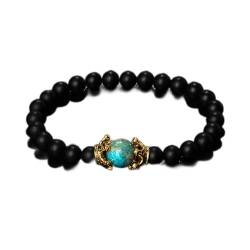 Tigerauge-Obsidian-Perlen-Charm-Armband für Damen, Drachenklaue, Energie-Hämatit-Schmuck, Pulseira, 2,19 cm von BOLYKI