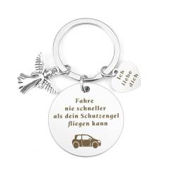 BOMEON Fahren Sie Vorsichtig Schlüsselanhänger, Geschenk für Papa,Vatertagsgeschenke für Papa,Schlüsselanhänger Papa,Papa Geschenk Geburtstag,Geschenkideen für Papa, Weihnachtsgeschenke Papa von BOMEON