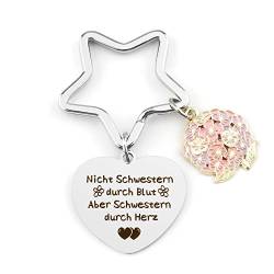 BOMEON Schlüsselanhänger Schwester,Geschenk Schwester,Weihnacht Geschenke für Schwester, Große Schwester Geschenk,Sinnvolles Geschenk für Schwester,Beste Personalisierte Schwester Geschenke von BOMEON