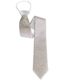 BOMJJOR Strass-Krawatte für Herren, glänzend, künstliche Diamanten, Krawatte, verstellbare Krawatte, Silver Rhinestone von BOMJJOR
