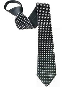 BOMJJOR Strass Krawatte für Männer Glanz Funkeln Künstliche Diamanten Krawatte Frauen Verstellbare Krawatte, Schwarz , 5 7/8 von BOMJJOR