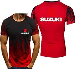 Herren T-Shirt Kurzarm Für Suzuki Bedruckt Lässige Rundhals Kurzarm Poloshirt Sport Teenager,A,XXL von BOMMEL