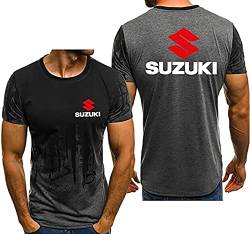 Herren T-Shirt Kurzarm Für Suzuki Bedruckt Lässige Rundhals Kurzarm Poloshirt Sport Teenager,D,3XL von BOMMEL
