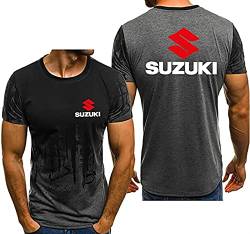 Herren T-Shirt Kurzarm Für Suzuki Bedruckt Lässige Rundhals Kurzarm Poloshirt Sport Teenager,D,XXL von BOMMEL