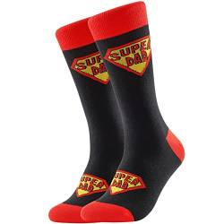 BONANGEL Best Dad Geschenkideen für Papa Super Dad Geschenk Geburtstag Socken Herren Mann Lustige Neuheit Männer Vatertag Geschenk Deko Baumwolle Rutschfeste Söckchen von BONANGEL