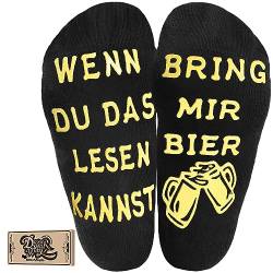 BONANGEL Bier Geschenke für Männer Wenn Du Das Lesen Kannst Socken Whisky Geschenk Bring Mir Lustige Socken Männertag Geschenke Geburtstag Socken Whiskey Bier Kaffee von BONANGEL