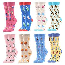 BONANGEL Damen Lustige Bunte Socken,Mädchensocken witzige Strümpfe, Fun Gemusterte Muster Socken, Verrückte Socken Modische Oddsocks Mehrfarbig Klassisch als Geschenk, Neuheit Sneaker (8 Pairs-Socks) von BONANGEL