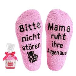 BONANGEL Geschenke für Mama Oma Bitte Nicht Stören Mama Oma ruht ihre Augen Socken Lustige Muttertagsgeschenk Geburtstagsgeschenk für Frauen Mutter, Beste Mama Oma Geschenk zum Geburtstag Weihnachten von BONANGEL