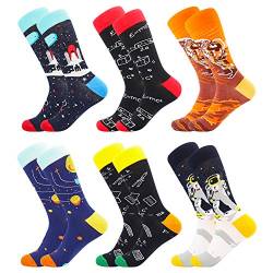 BONANGEL Herren Lustige Bunte Socken, Herren witzige Strümpfe, Fun Gemusterte Muster Socken, Verrückte Socken Modische Mehrfarbig Klassisch als Geschenk, Neuheit Sneaker Crew Socken von BONANGEL