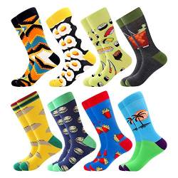 BONANGEL Herren Lustige Bunte Socken, Herren witzige Strümpfe, Fun Gemusterte Muster Socken, Verrückte Socken Modische Mehrfarbig Klassisch als Geschenk, Neuheit Sneaker Crew Socken von BONANGEL