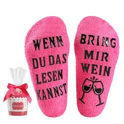 Geschenk für Frauen, Lustige Socken Geschenke für Frauen, WENN DU DAS LESEN KANNST BRING MIR WEIN SCHOKI SOCKEN, Witziges Geburtstagsgeschenk für Sie Freundin Schwester Mama von BONANGEL