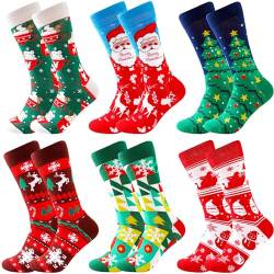 Herren Christmas Socken Lustige Socks Socken für Herren Papa Damen 7 Paare Christmas Design Festive Baumwolle Weihnachtssocken Herren Buntes Socken von BONANGEL