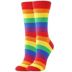 Pride Socken, Regenbogen Socken LGBTQ Bunte Lustige Verrückte Streifen Socken für Stolz, Gay Lesbische Pride Gift Socken (as3, numeric, numeric_36, numeric_40, regular, regular, 1Pair-LOVEISLOVE) von BONANGEL