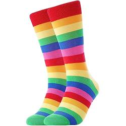 Pride Socken, Regenbogen Socken LGBTQ Bunte Lustige Verrückte Streifen Socken für Stolz, Gay Lesbische Pride Gift Socken (as3, numeric, numeric_40, numeric_46, regular, regular, 1Pair-LGBTQRainbow) von BONANGEL