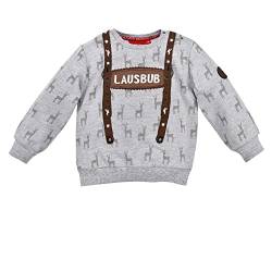 BONDI Sweatshirt ´Lausbub´, Grey-Melange 98 Tracht Baby Jungs Artikel-Nr.91635 von BONDI