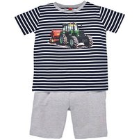 BONDI T-Shirt Jungen Shorty Pyjama'Traktor' 33157, Stripe Navy von BONDI