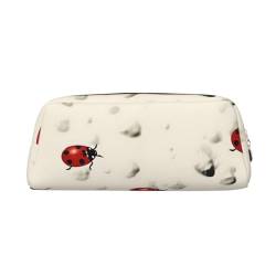 Art Ladybug Tracks Bedrucktes Leder Federmäppchen Tragbare Reise Make-up Tasche Große Kapazität Kulturbeutel Reißverschluss Aufbewahrungstasche für Frauen Mädchen, gold, Einheitsgröße, von BONDIJ
