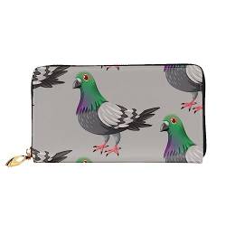 BONDIJ Damen Geldbörsen - PU-Leder Langer Reißverschluss Kartenetui - Cartoon Taube Mehrere Kartenfächer Clutch für Frauen, Schwarz, Einheitsgröße, Schwarz , Einheitsgröße von BONDIJ