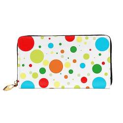 BONDIJ Damen Geldbörsen - PU-Leder Langer Reißverschluss Kartenetui - Twister Polka Dots Mehrere Kartenfächer Clutch für Frauen, Schwarz, Einheitsgröße, Schwarz , Einheitsgröße von BONDIJ