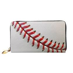 BONDIJ Damen-Geldbörsen – PU-Leder langer Reißverschluss Kartenetui – Sport Golfball mehrere Kartenfächer Clutch für Frauen, Sport Ball Baseball, Einheitsgröße von BONDIJ