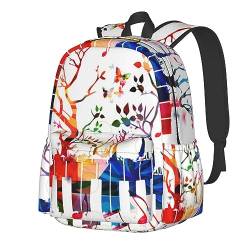 BONDIJ Dead Plant Rucksack für die Schule, leicht, Reisetasche, große Büchertasche für Kinder, Jungen, Mädchen, Lehrer, Geschenke, Tastatur Musiknote, One size von BONDIJ