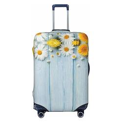 BONDIJ Frühling Daisy Blumen Gepäck Abdeckungen Reise Staubdicht Koffer Abdeckung Für 18-32 Zoll Gepäck, Schwarz , L von BONDIJ