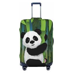 BONDIJ Neugierige Baby Panda Gepäck Abdeckungen Reise Staubdicht Koffer Abdeckung Für 18-32 Zoll Gepäck, Schwarz , XL von BONDIJ