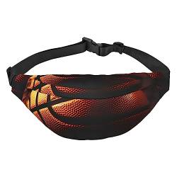 Basketball-Hintergrund, Bauchtaschen für Damen und Herren, leichte, verstellbare Hüfttasche für Reisen, Wandern, Radfahren, Schwarz , Einheitsgröße von BONDIJ