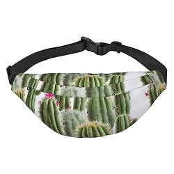 Cactus Fanny Packs for Women Men, Lightweight Adjustable Waist Bag for Travel Hiking Cycling, Schwarz , Einheitsgröße von BONDIJ
