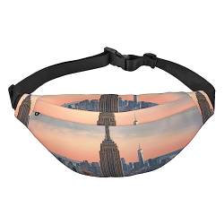 Empire State Building Bauchtaschen für Damen und Herren, leichte, verstellbare Hüfttasche für Reisen, Wandern, Radfahren, Schwarz , Einheitsgröße von BONDIJ