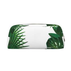 Exotic Fantasy Hawaiianische tropische Palmenblätter bedrucktes Leder-Federmäppchen tragbare Reise-Make-up-Tasche große Kapazität Kulturbeutel Reißverschluss Aufbewahrungstasche für Frauen Mädchen, von BONDIJ