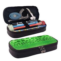 Federmäppchen, großes Fassungsvermögen, Leder-Federmäppchen, niedliches Cartoon-Panda-Make-up-Tasche für Damen und Herren, Grün glitzernder Frühling, Einheitsgröße von BONDIJ